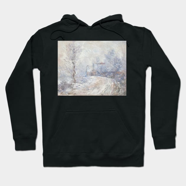 L'entree de Giverny Sous la Neige by Claude Monet Hoodie by Classic Art Stall